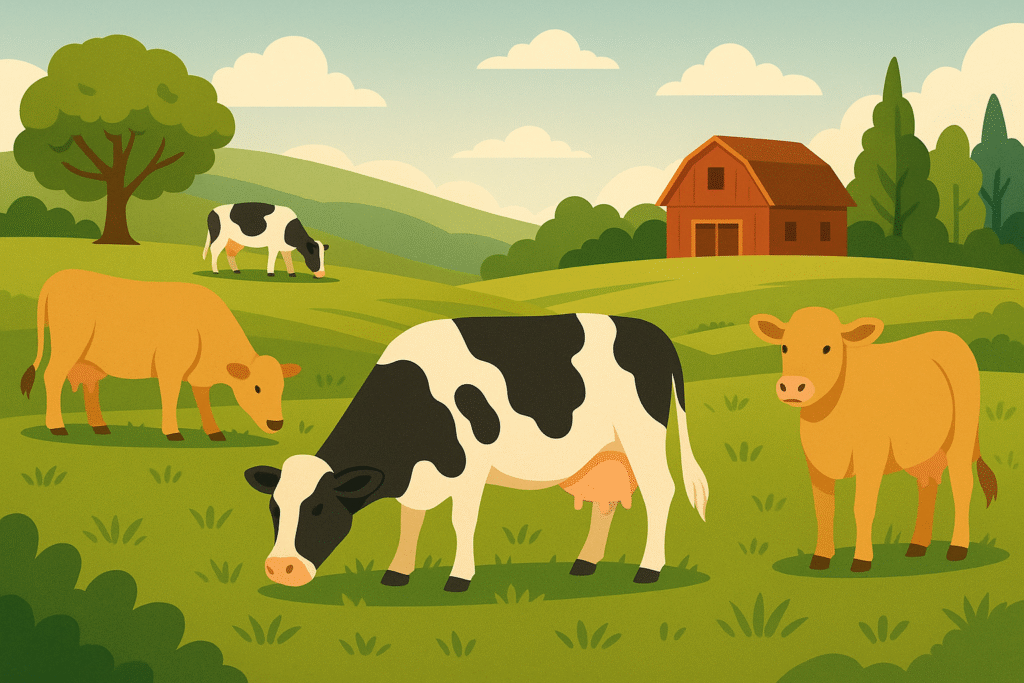 picture of cows in paddock eating grass to increase milk production