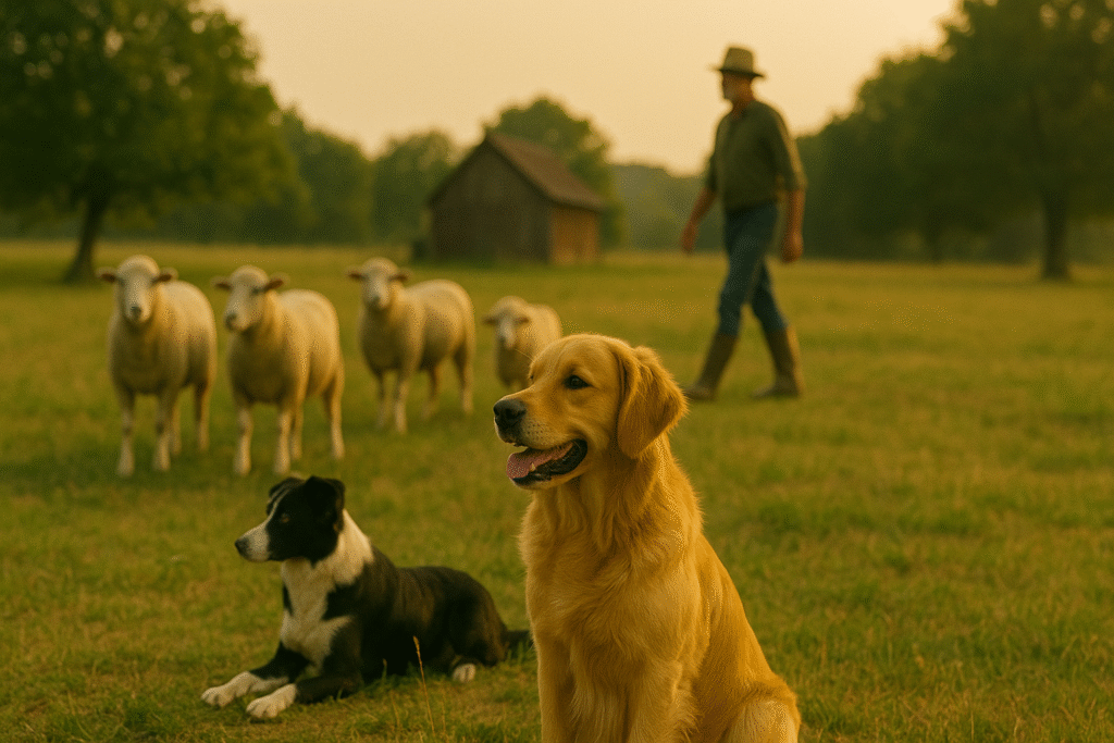 working dogs on farm