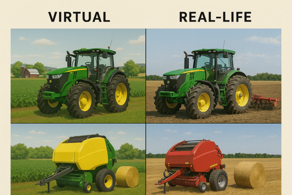 Best Farming Simulator Tractors and Implements :Virtual vs Real